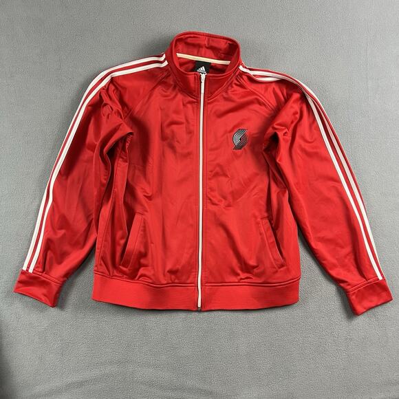 Adidas Portland Trail Blazers Jacket Mens 2XL Red Basketball NBA Full Zip - Picture 1 of 5